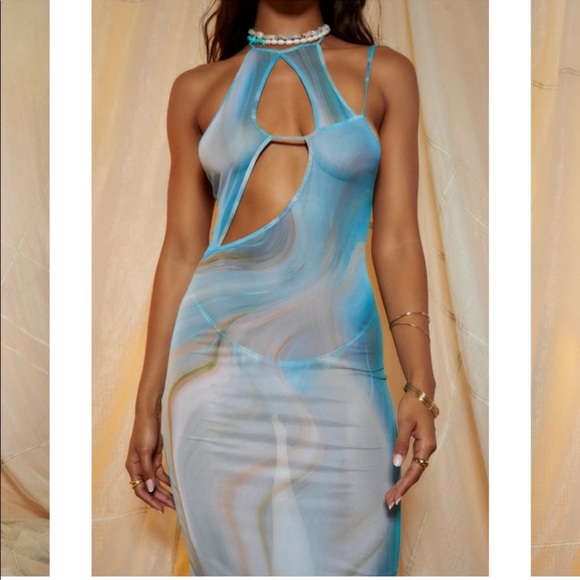 NWT Jaded London Swim Marble Maxi Dress - Picture 7 of 8